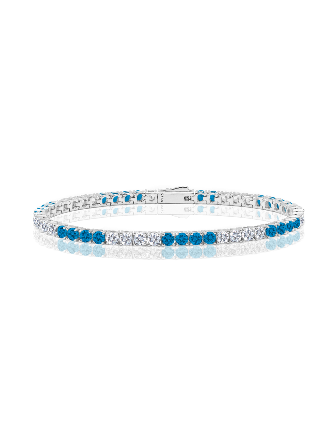Ice tennis bracelet 3mm (WG+ROYAL BLUE)