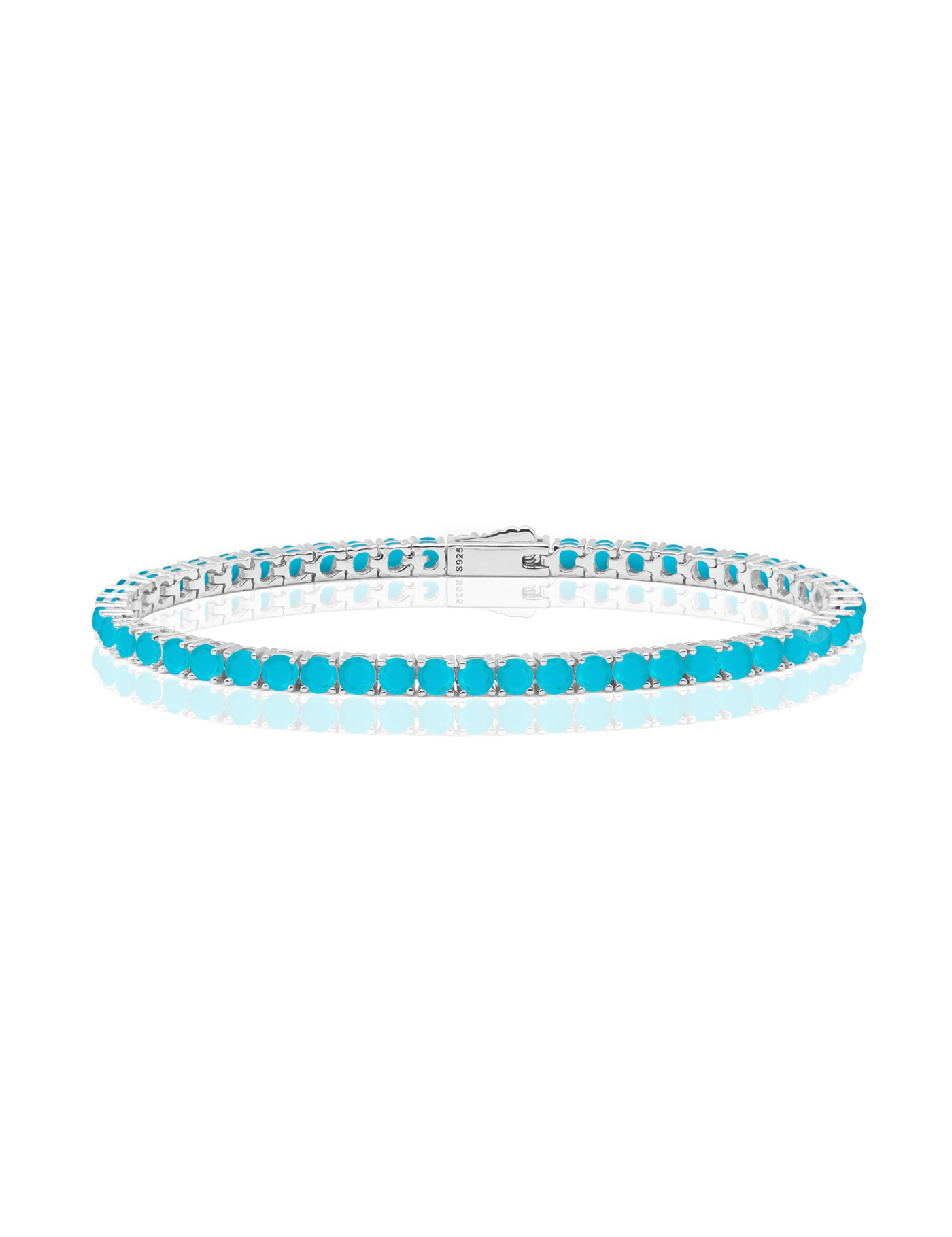 Turquoise tennis bracelet 3mm (WG)