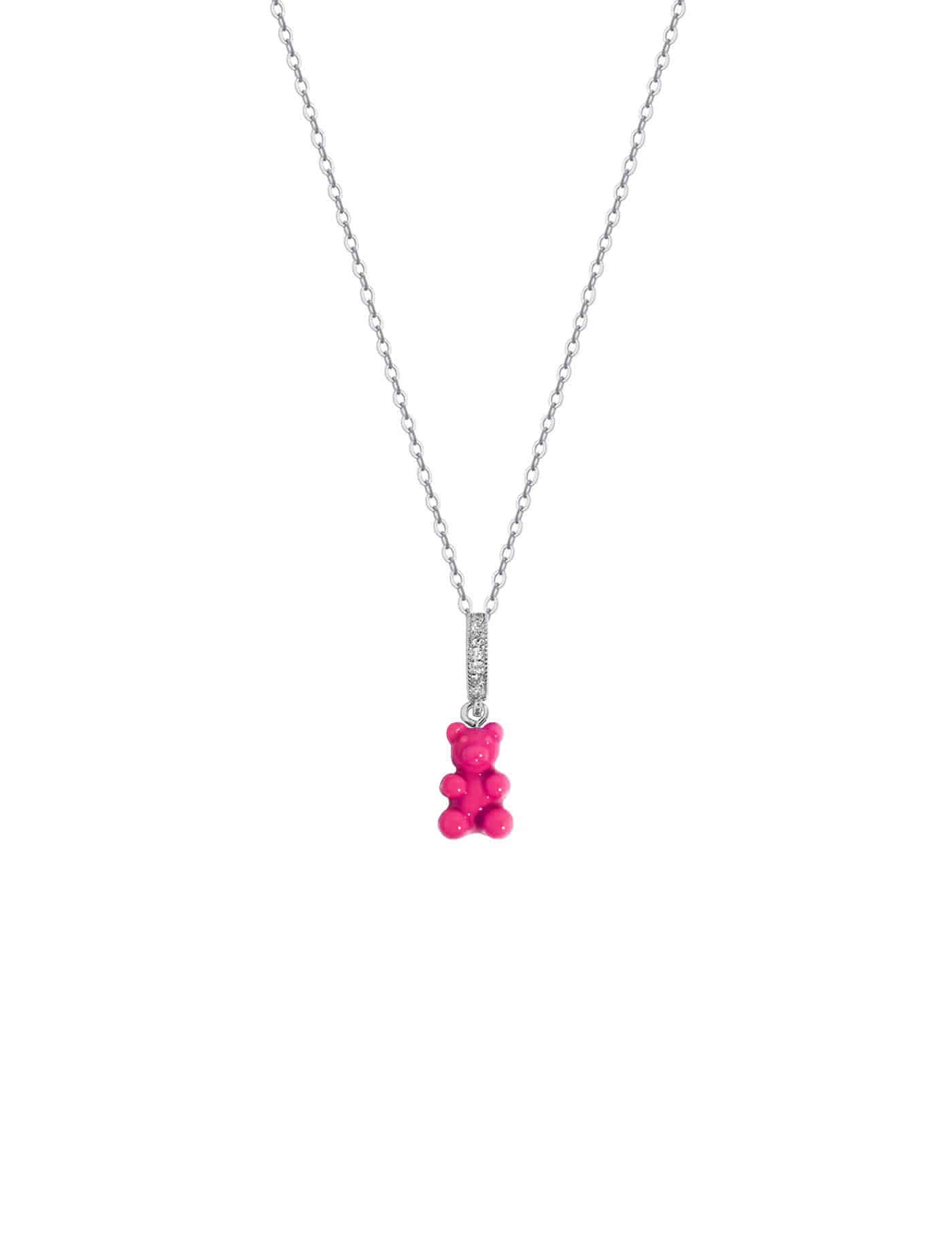 Ice color mini bear necklace (PINK)