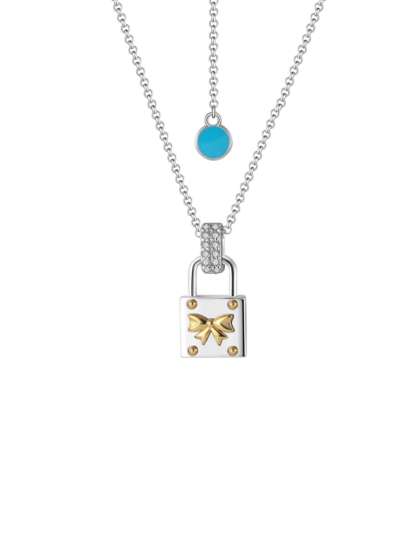 Square lucchetto necklace (WG,G)