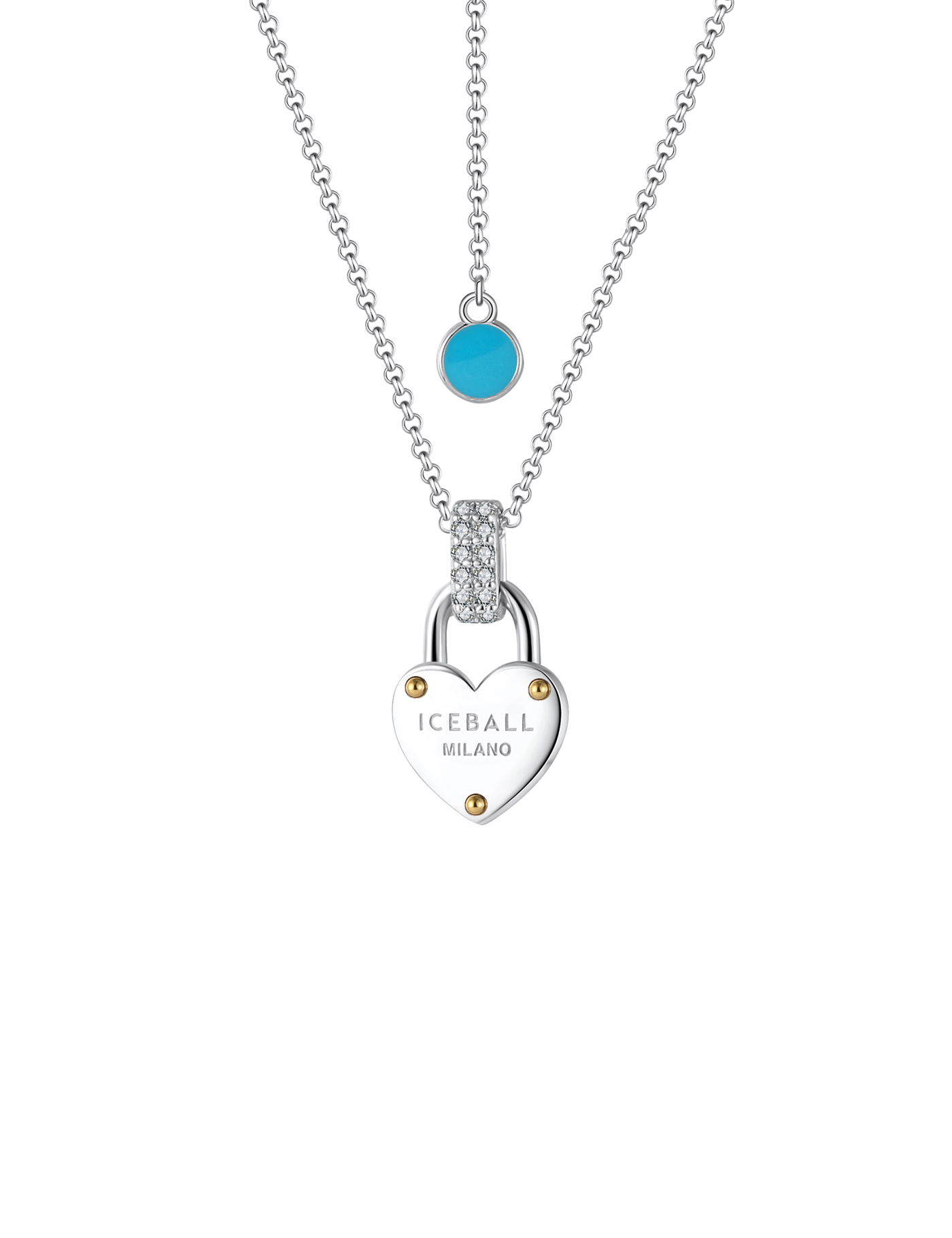 Heart lucchetto necklace (WG)