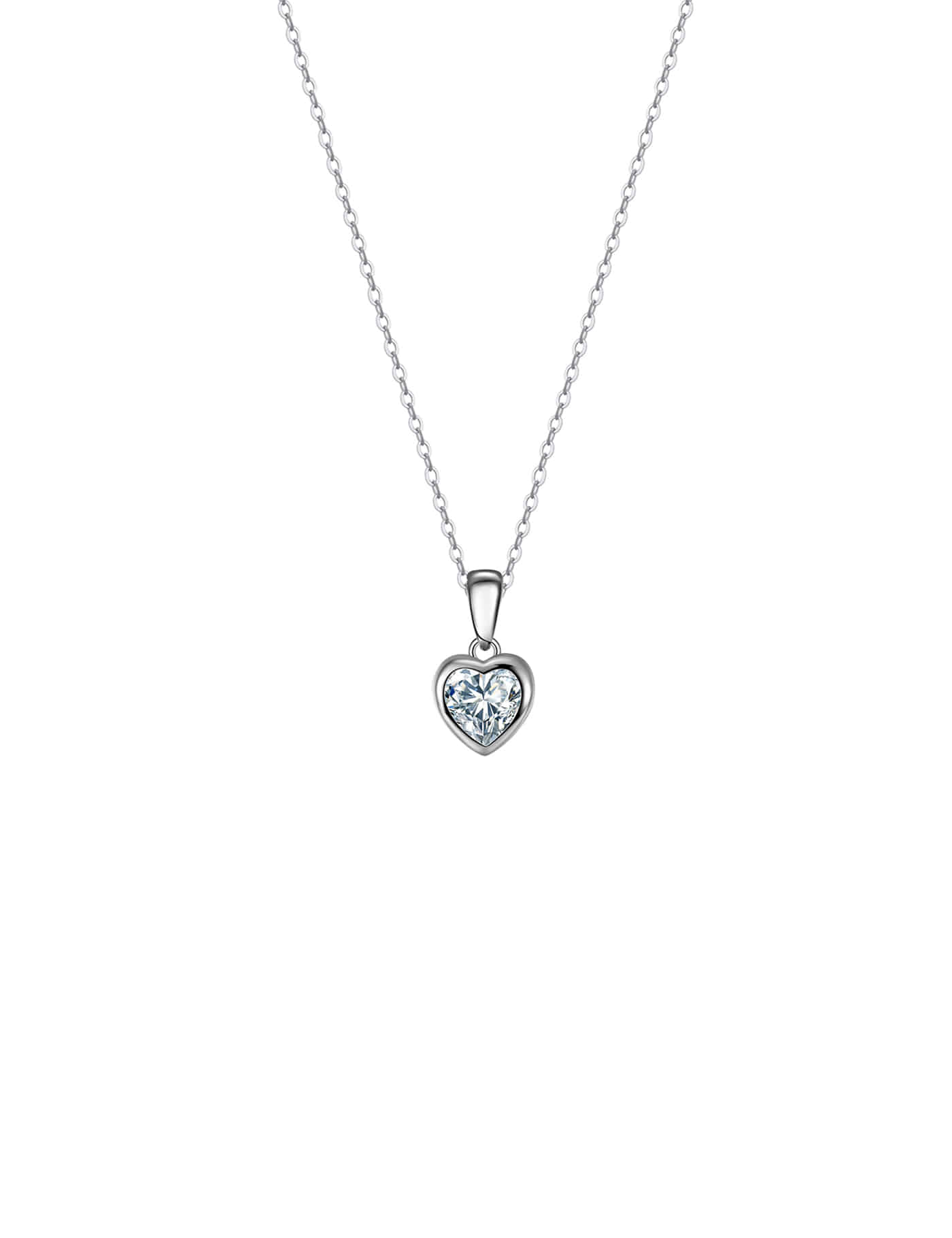 Ice block heart necklace (WG)