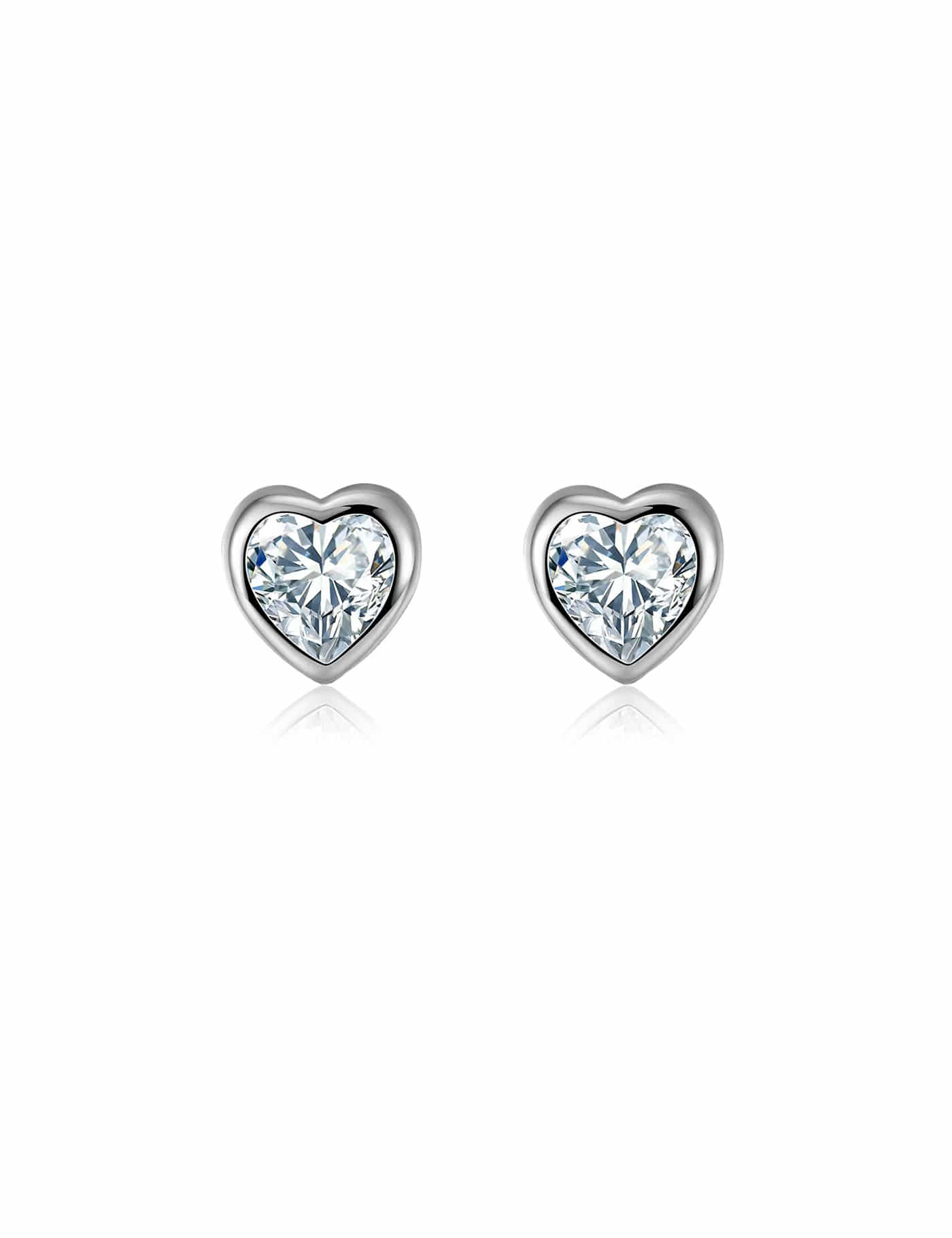 Ice block heart earring (WG)