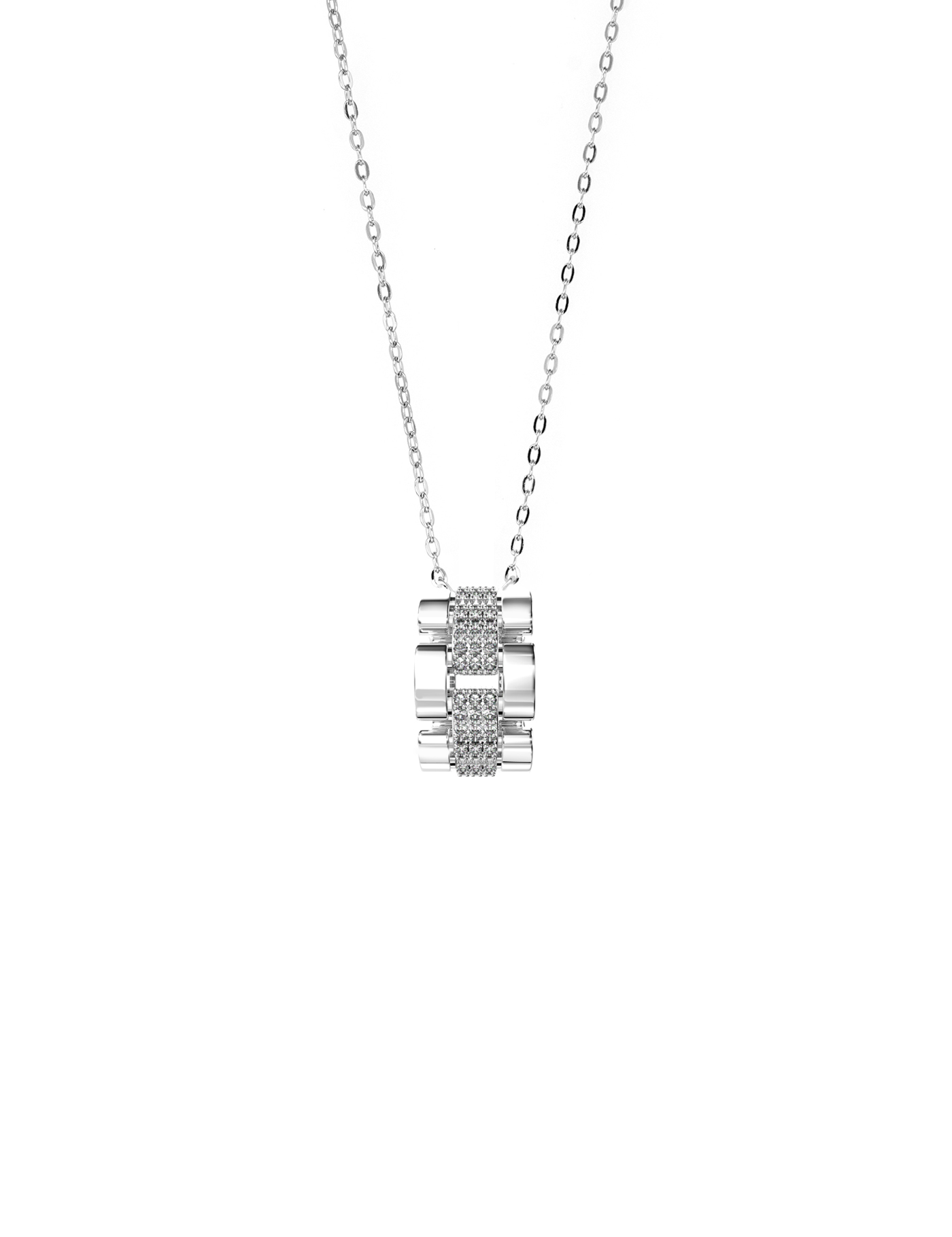 Ice triple link necklace (WG)