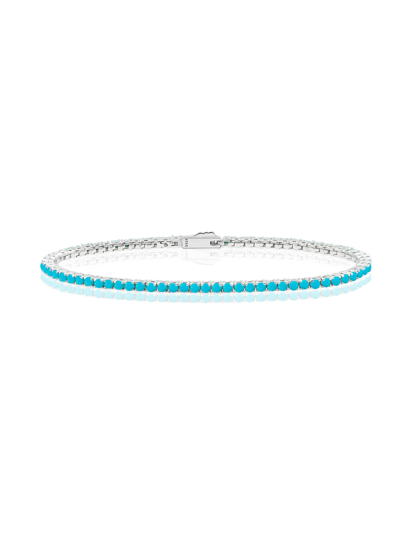Turquoise tennis bracelet 2mm (WG)